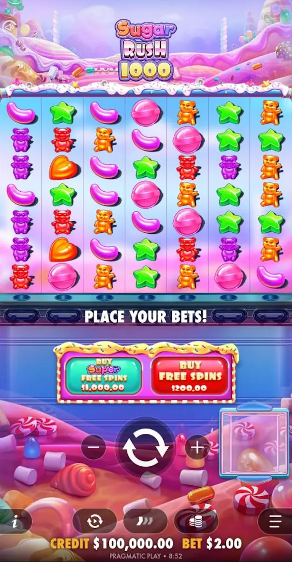 Sugar Rush 1000 10 mobile Bildschirme