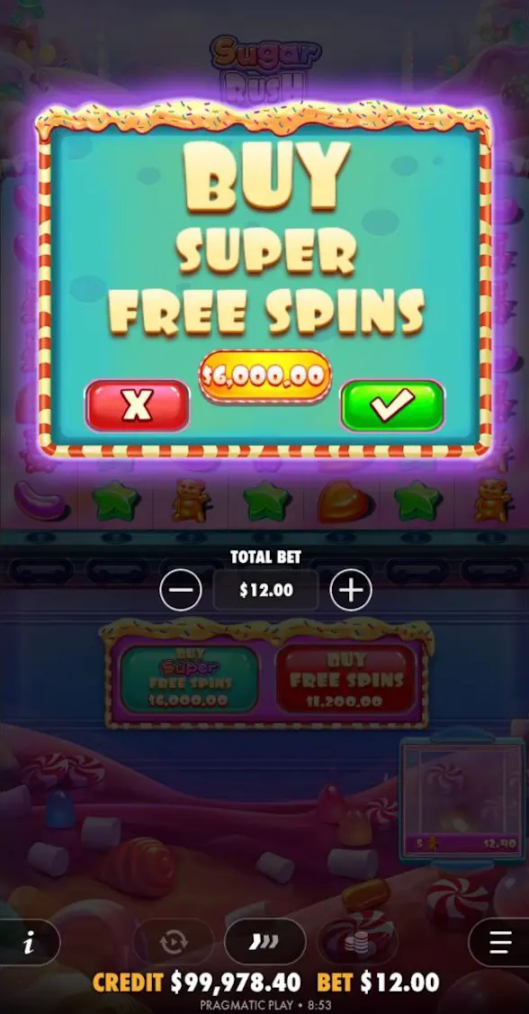 Sugar Rush 1000 3 mobile Bildschirme
